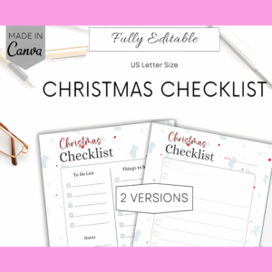 Christmas Checklist Canva Template Graphic