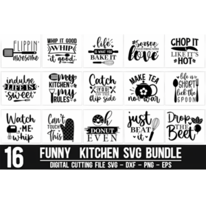 Funny Kitchen Bundle Graphic - 16 SVG, PNG